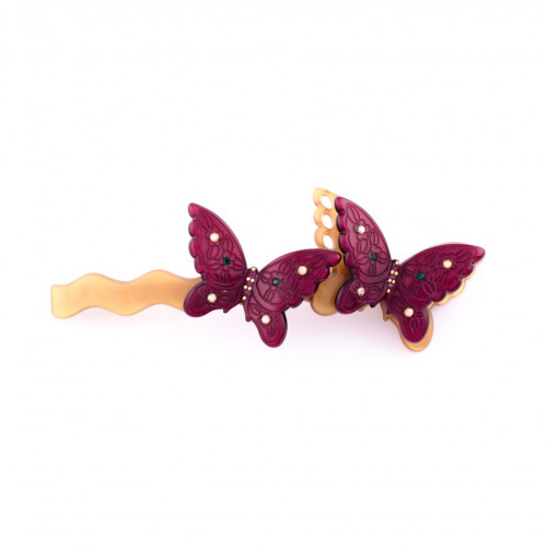 95743_1 MC Davidian Barrette à Cheveux Deux Papillons En Fleurs Light GM