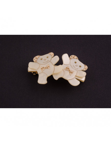 93487a_1 MC Davidian Barrette à Cheveux deux Nounours Mm Light GM 93487a_1 MC Davidian Barrette à Cheveux deux Nounours Mm Light GM