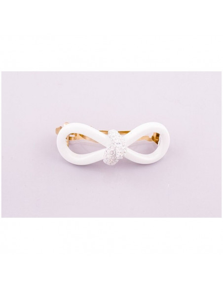 93757b_1 MC Davidian Barrette à Cheveux Nœud en Huit Épais Ajouré Rhinestone Center PM