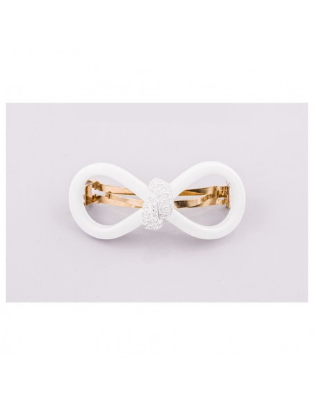 93758b_1 MC Davidian Barrette à Cheveux Nœud en Huit Épais Ajouré Rhinestone Center GM