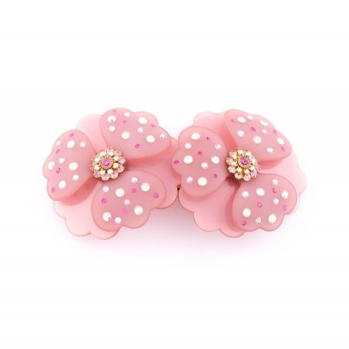 93871d_1 MC Davidian Barrette à Cheveux Queue de Cheval Double Pivoines avec Décoration Trés Allégée Rain of Rhinestones TGM