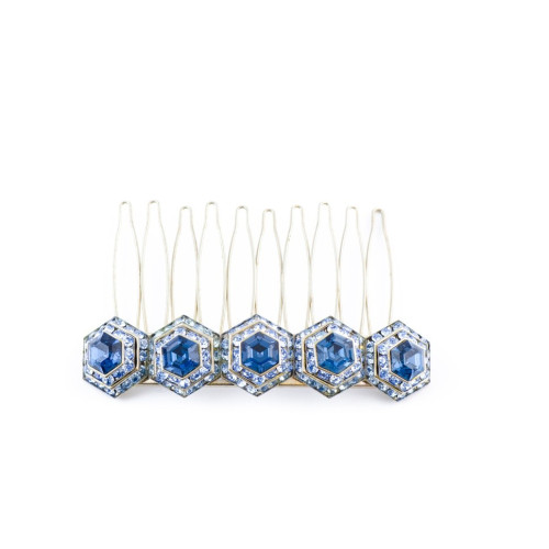 51025 MC Davidian Peigne Métal Rock'n Roll 5 Hexagones GM Cristaux Full MM