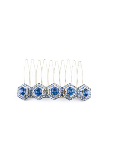 51025 MC Davidian Peigne Métal Rock'n Roll 5 Hexagones GM Cristaux Full MM
