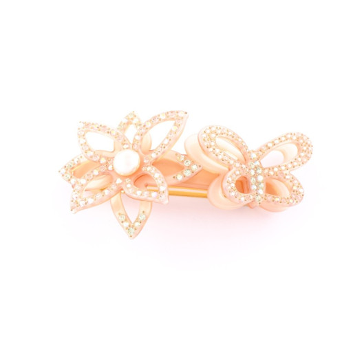 Barrette à Cheveux une Orchidée et un Papillon Ajourés Rail