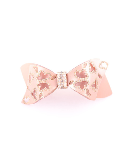 Barrette à Cheveux Queue de Cheval avec Gravage Fleur - [Barrettes Queue de Cheval] fabriqué à la main en France.