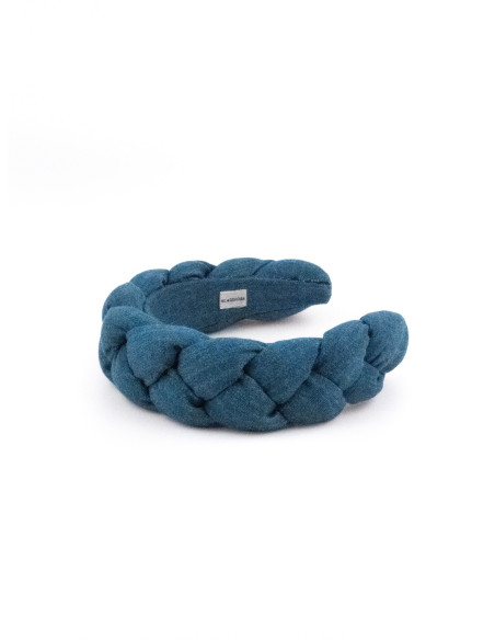 Serre-tête Tresse Indigo - [Serre-têtes Couture] fabriqué à la main en France.