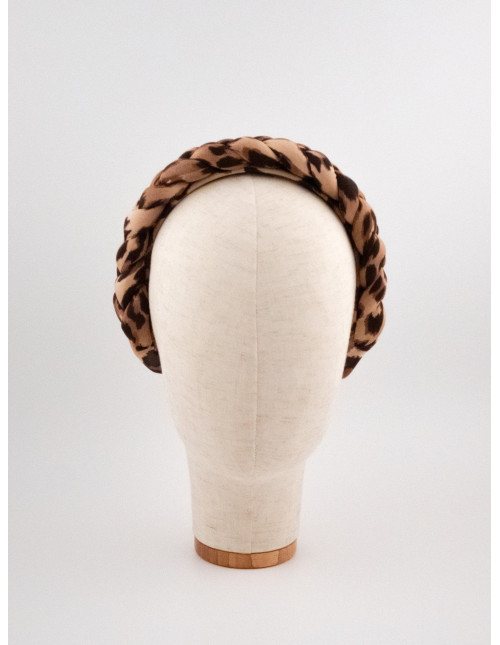 Serre-tête Tresse Léopard - [Serre-têtes Couture] fabriqué à la main en France.