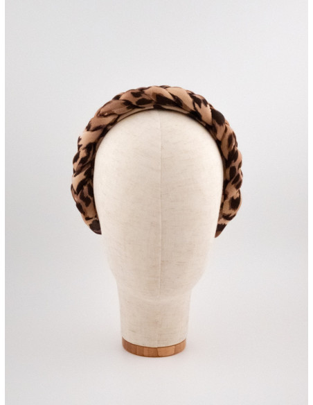 Serre-tête Tresse Léopard - [Serre-têtes Couture] fabriqué à la main en France.