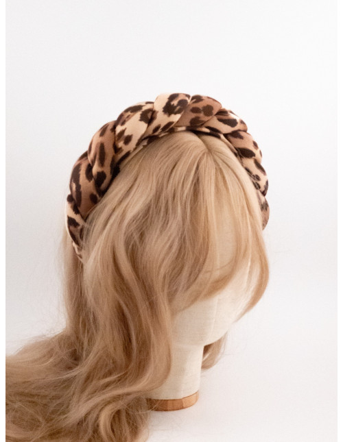 Serre-tête Tresse Léopard - [Serre-têtes Couture] fabriqué à la main en France.