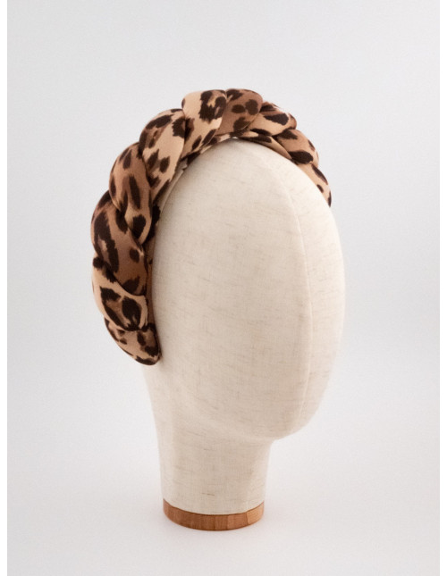 Serre-tête Tresse Léopard - [Serre-têtes Couture] fabriqué à la main en France.