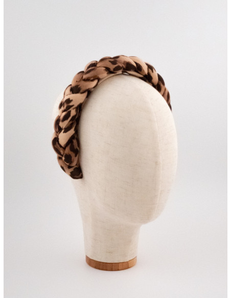 Serre-tête Tresse Léopard - [Serre-têtes Couture] fabriqué à la main en France.
