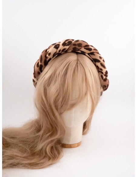 Serre-tête Tresse Léopard - [Serre-têtes Couture] fabriqué à la main en France.