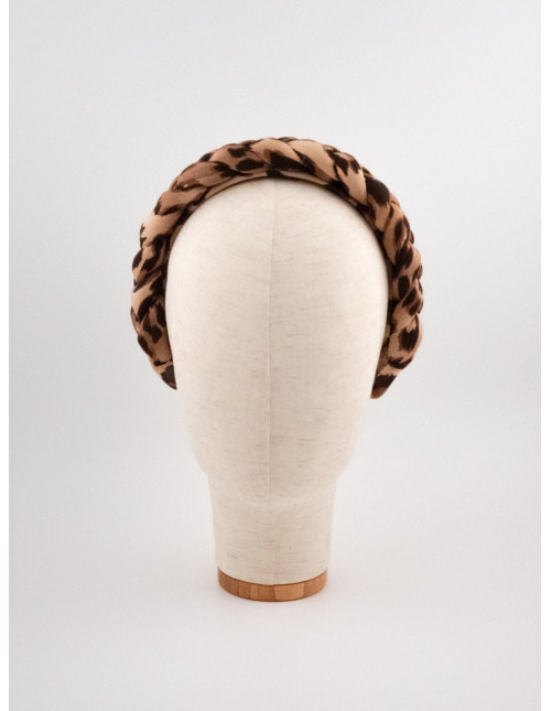 Serre-tête Tresse Léopard - [Serre-têtes Couture] fabriqué à la main en France.