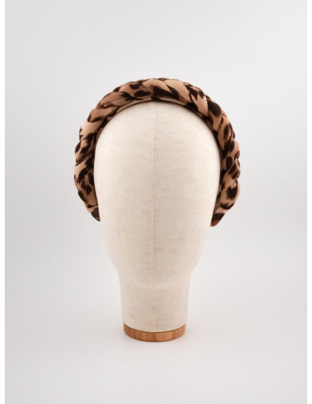 Serre-tête Tresse Léopard - [Serre-têtes Couture] fabriqué à la main en France.