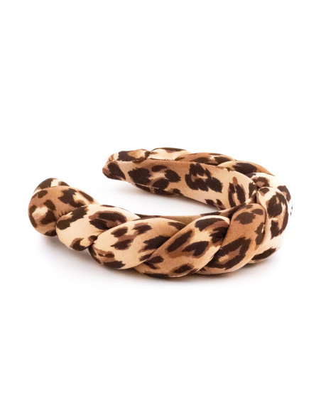 Serre-tête Tresse Léopard - [Serre-têtes Couture] fabriqué à la main en France.