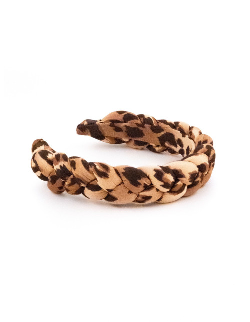 Serre-tête Tresse Léopard - [Serre-têtes Couture] fabriqué à la main en France.