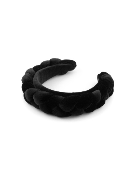Serre-tête Tresse Velours Noir - [Serre-têtes Couture] fabriqué à la main en France.