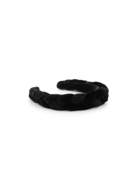 Serre-tête Tresse Velours Noir - [Serre-têtes Couture] fabriqué à la main en France.