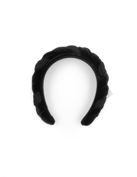 Serre-tête Tresse Velours Noir - [Serre-têtes Couture] fabriqué à la main en France.
