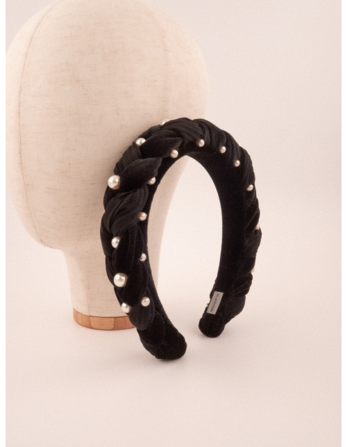 Serre-tête Perles de Nuit - [Serre-têtes Couture] fabriqué à la main en France.
