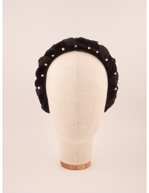 Serre-tête Perles de Nuit - [Serre-têtes Couture] fabriqué à la main en France.