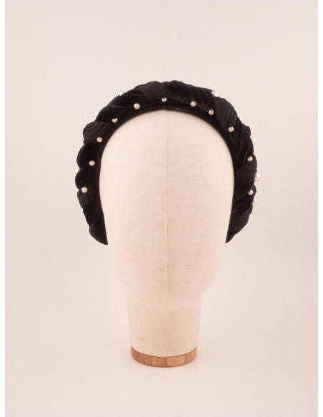 Serre-tête Perles de Nuit - [Serre-têtes Couture] fabriqué à la main en France.