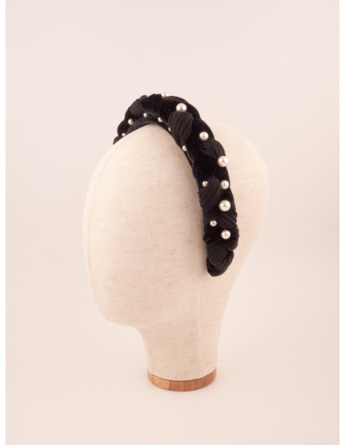 Serre-tête Perles de Nuit - [Serre-têtes Couture] fabriqué à la main en France.