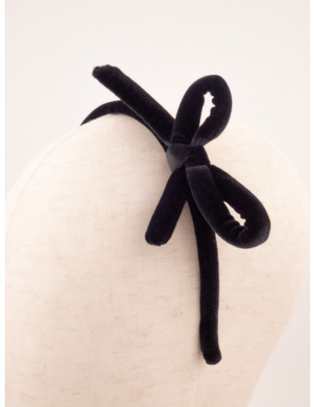 Serre-tête Noeud de Velours - [Serre-têtes Couture] fabriqué à la main en France.
