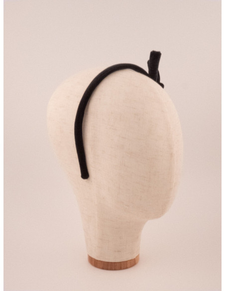 Serre-tête Noeud de Velours - [Serre-têtes Couture] fabriqué à la main en France.