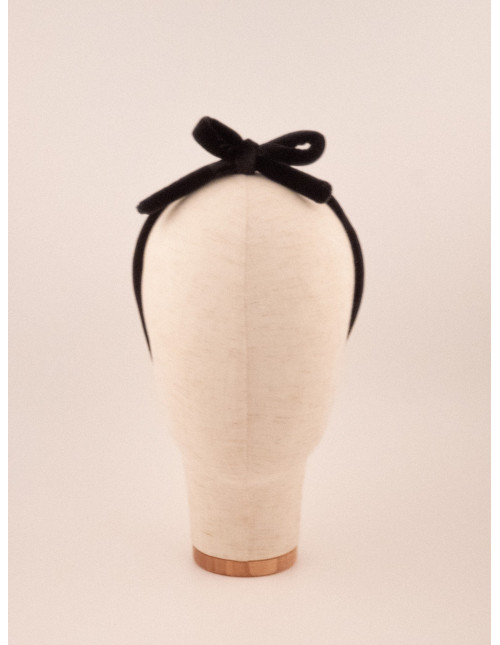 Serre-tête Noeud de Velours - [Serre-têtes Couture] fabriqué à la main en France.