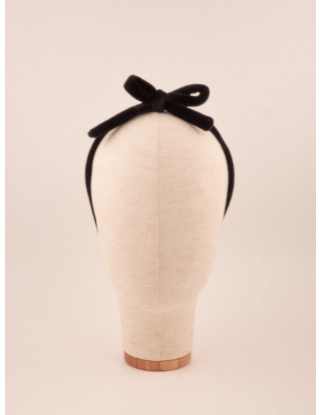 Serre-tête Noeud de Velours - [Serre-têtes Couture] fabriqué à la main en France.