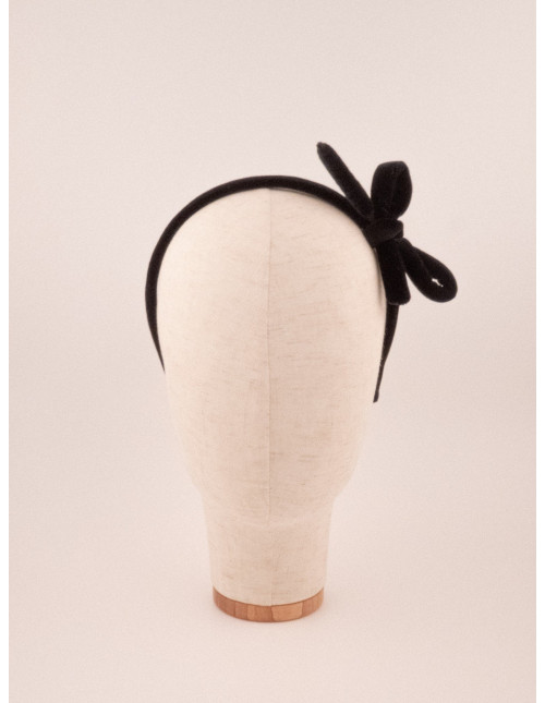 Serre-tête Noeud de Velours - [Serre-têtes Couture] fabriqué à la main en France.