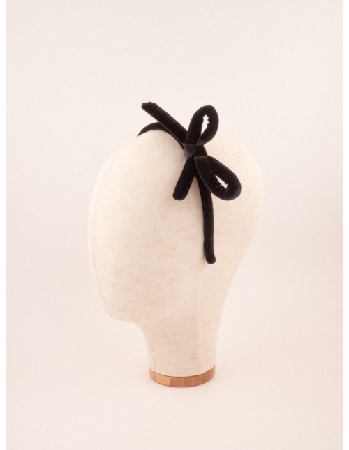 Serre-tête Noeud de Velours - [Serre-têtes Couture] fabriqué à la main en France.