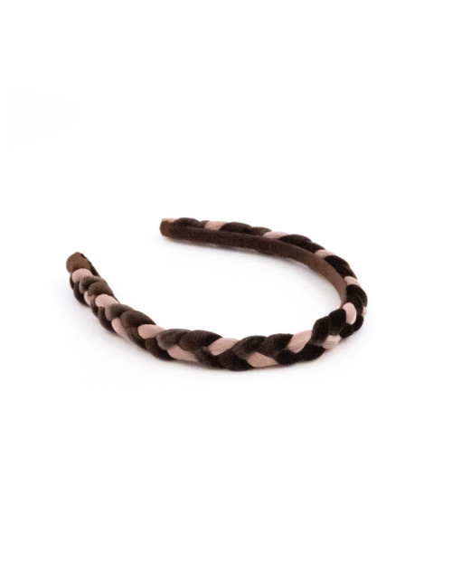 Serre-tête Tresse Terre & Rose - [Serre-têtes Couture] fabriqué à la main en France.