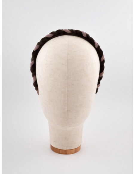 Serre-tête Tresse Terre & Rose - [Serre-têtes Couture] fabriqué à la main en France.
