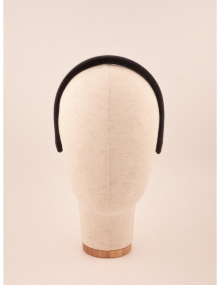 Serre-tête Coussin Noir - [Serre-têtes Couture] fabriqué à la main en France.