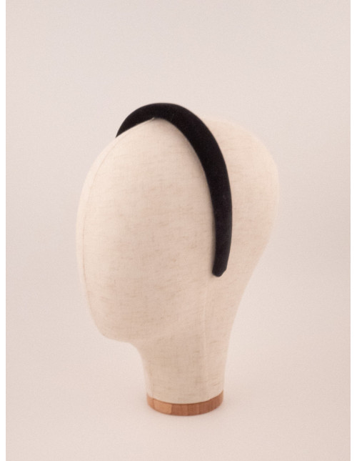 Serre-tête Coussin Noir - [Serre-têtes Couture] fabriqué à la main en France.