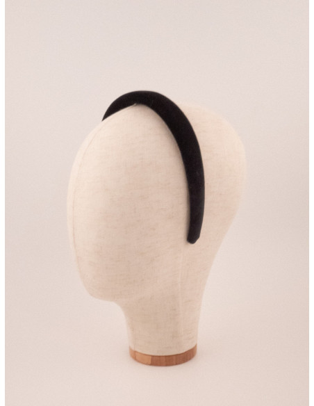 Serre-tête Coussin Noir - [Serre-têtes Couture] fabriqué à la main en France.
