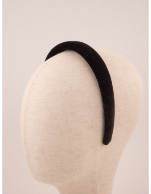 Serre-tête Coussin Noir - [Serre-têtes Couture] fabriqué à la main en France.