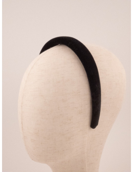 Serre-tête Coussin Noir - [Serre-têtes Couture] fabriqué à la main en France.