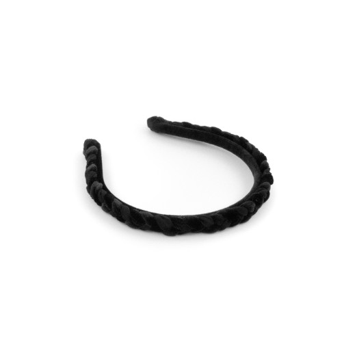 Serre-tête Tresse Satin Noir
