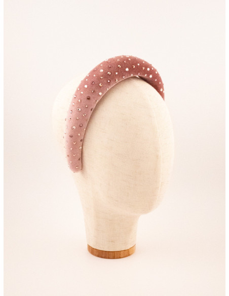 Serre-tête Coussin Rose Étoilé - [Serre-têtes Couture] fabriqué à la main en France.