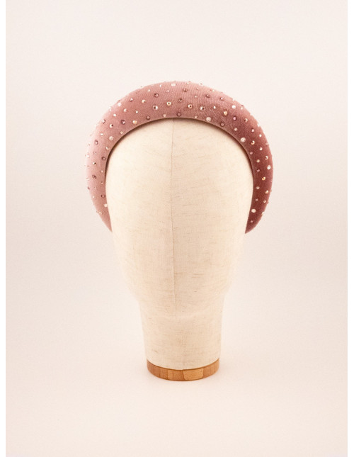 Serre-tête Coussin Rose Étoilé - [Serre-têtes Couture] fabriqué à la main en France.
