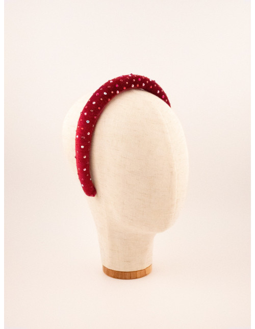 Serre-tête Coussin Fuchsia Étoilé - [Serre-têtes Couture] fabriqué à la main en France.