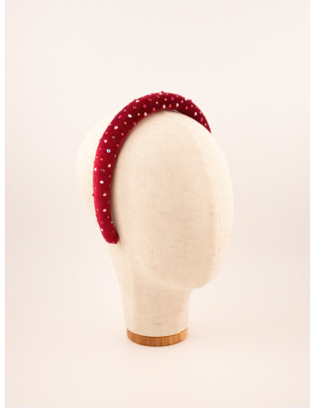 Serre-tête Coussin Fuchsia Étoilé - [Serre-têtes Couture] fabriqué à la main en France.
