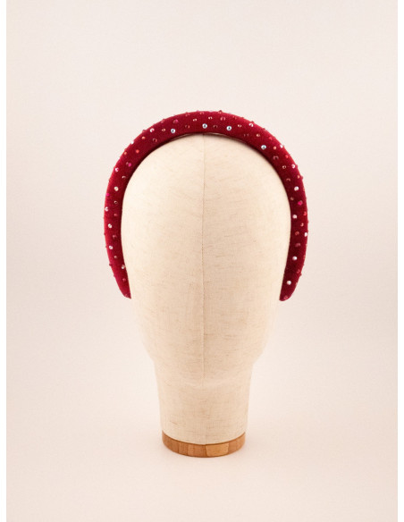 Serre-tête Coussin Fuchsia Étoilé - [Serre-têtes Couture] fabriqué à la main en France.