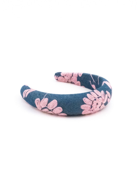 Serre-tête Jardin Brodé - [Serre-têtes Couture] fabriqué à la main en France.