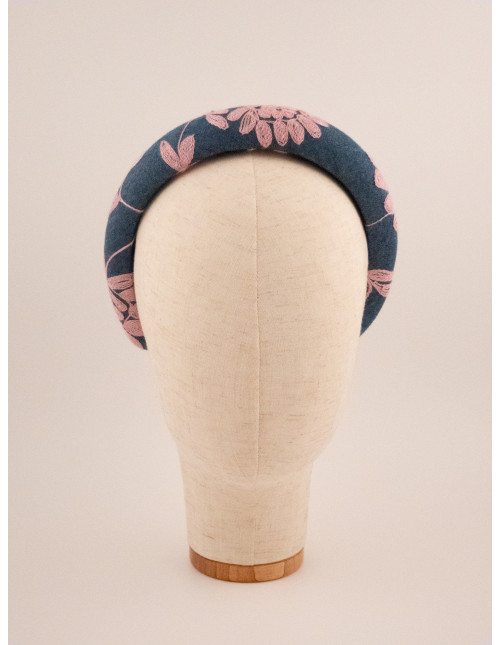Serre-tête Jardin Brodé - [Serre-têtes Couture] fabriqué à la main en France.