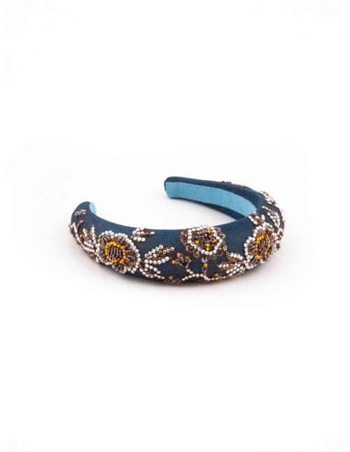 Serre-tête Fleurs d'Ambre - [Serre-têtes Couture] fabriqué à la main en France.
