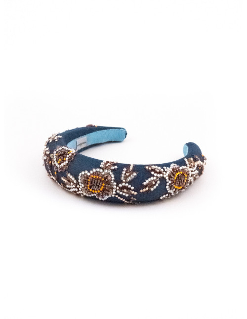 Serre-tête Fleurs d'Ambre - [Serre-têtes Couture] fabriqué à la main en France.
